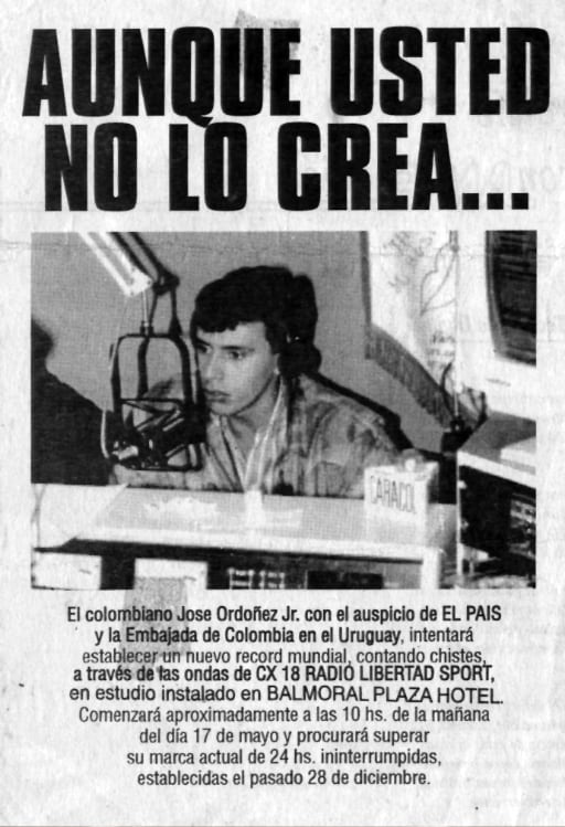 Segundo récord mundial de chistes Uruguay 26 horas